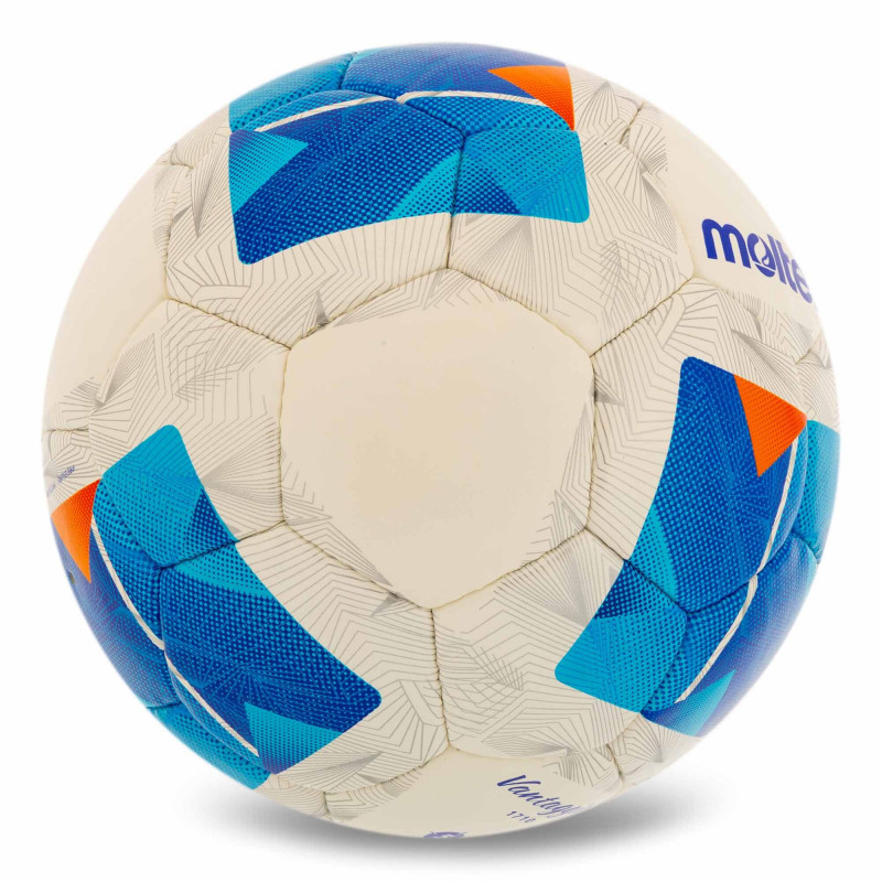 М'яч для футболу Molten F5N1711 біло-синій (розмір 5) +подарунок-2