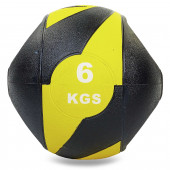 Медбол мяч медицинский двуручный с хватами Record (вес 6) FI-5111-6