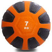 Медбол мяч медицинский Medicine Ball Zelart Черный-Оранжевый (вес 7 кг)  FI-0898-7