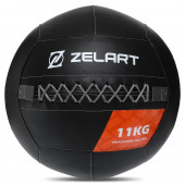 Мяч набивной медицинский для кроссфита WALL BALL Zelart Черный (вес 11 кг)  TA-7822-11 