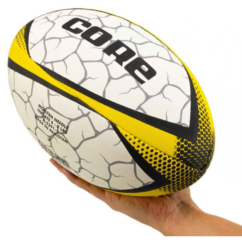 Мяч для регби Core бело-желтый  (размер 5) R-5291-5-4