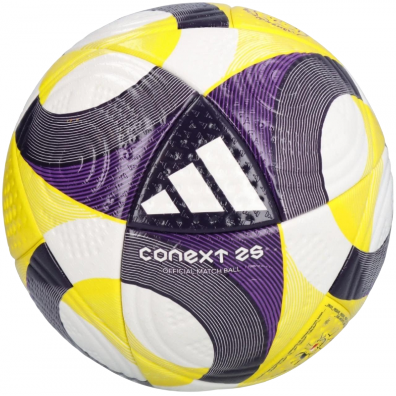 Футбольний м'яч Adidas CNXT25 PRO білий, жовтий, фіолетовий, розмір 5 (арт. JH1273)
