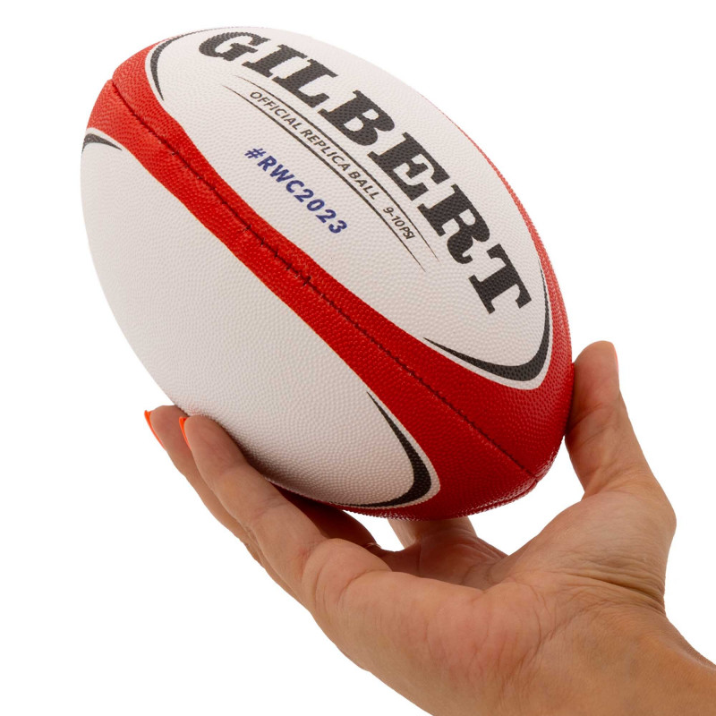 Мяч для регби деский Mini Cima белый-красный (размер 1) R-6586-7-1