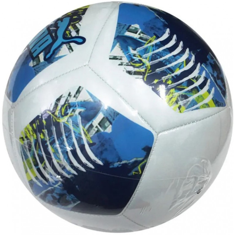 Мяч футбольный Puma MCFC FtblNRGY Ball белый, синий Уни  (размер 5) 084546-75-2