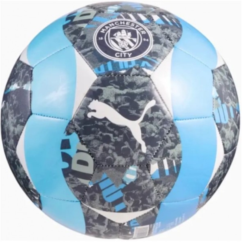 М`яч футбольний Puma MCFC Prematch Ball сірий, блакитний Уні  (розмір 5) 084548-74