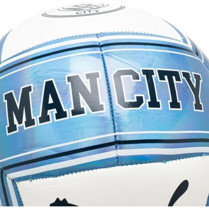 М`яч футбольний  Puma Mcfc Culture Ball білий, блакитний Уні (розмір 5) 084976-11-1