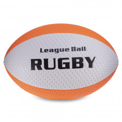 М'яч для регбі Rugby Liga ball SP-Sport білий-помаранчевий (розмір 5) RG-0391-01