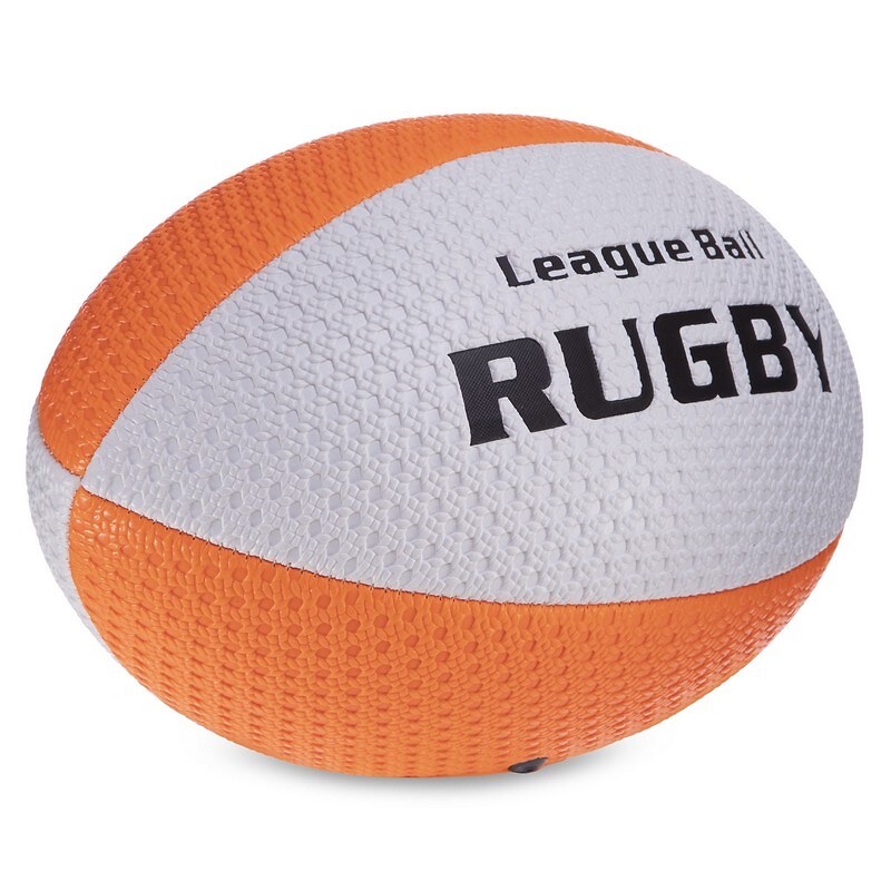 М'яч для регбі Rugby Liga ball SP-Sport білий-помаранчевий (розмір 5) RG-0391-01-4