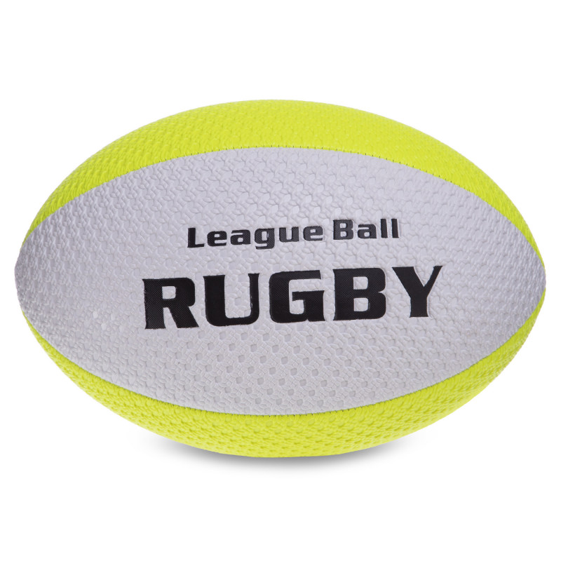 М'яч для регбі Rugby Liga ball SP-Sport білий-салатовий (розмір 5) RG-0391-02