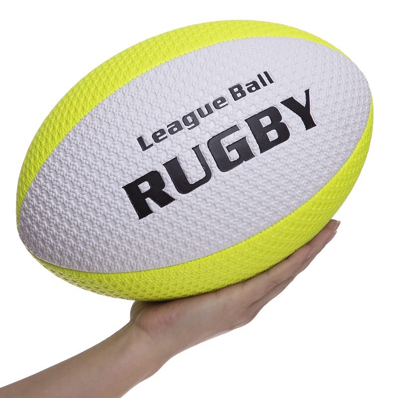 М'яч для регбі Rugby Liga ball SP-Sport білий-салатовий (розмір 5) RG-0391-02-5