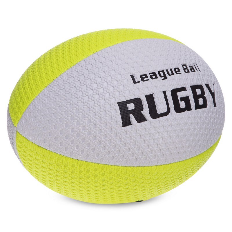 М'яч для регбі Rugby Liga ball SP-Sport білий-салатовий (розмір 5) RG-0391-02-1