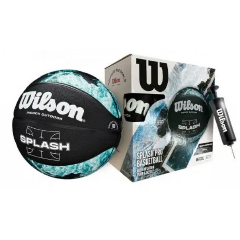 Баскетбольний м'яч в подарунковій коробці + насос Wilson Splash Pro Bskt (розмір 7) WZ2014501XP