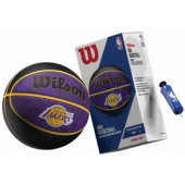 Баскетбольный мяч в подарочной коробке + насос Wilson Nba Team Tiedye Bskt La Lakers Si (размер 7) WZ4007803XP