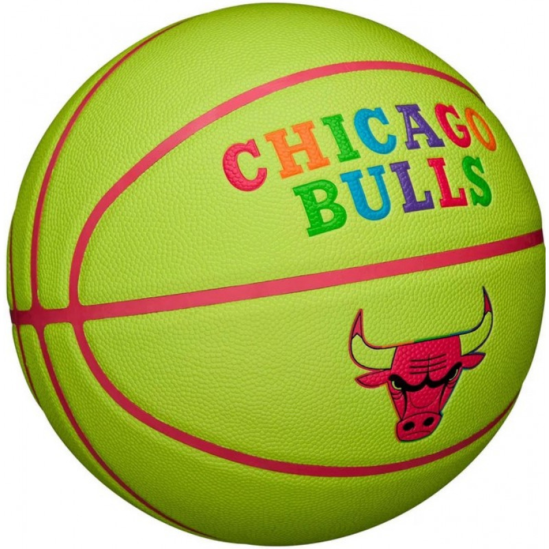 Баскетбольный мяч Wilson NBA Team Neon Chicago Bulls Уни (размер 7) WZ4037402XB7-2